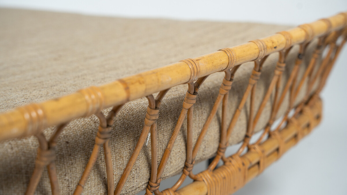 Bamboo Daybed, Italy, 1960s - New Upholstery
