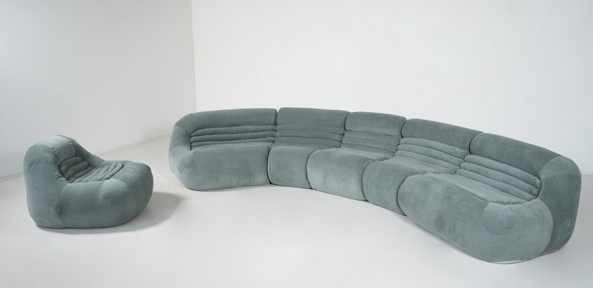 Carrera Sofa and Armchair by De Pas D’Urbino and Lomazzi for BBB Bonacina, 1960s - New Upholstery