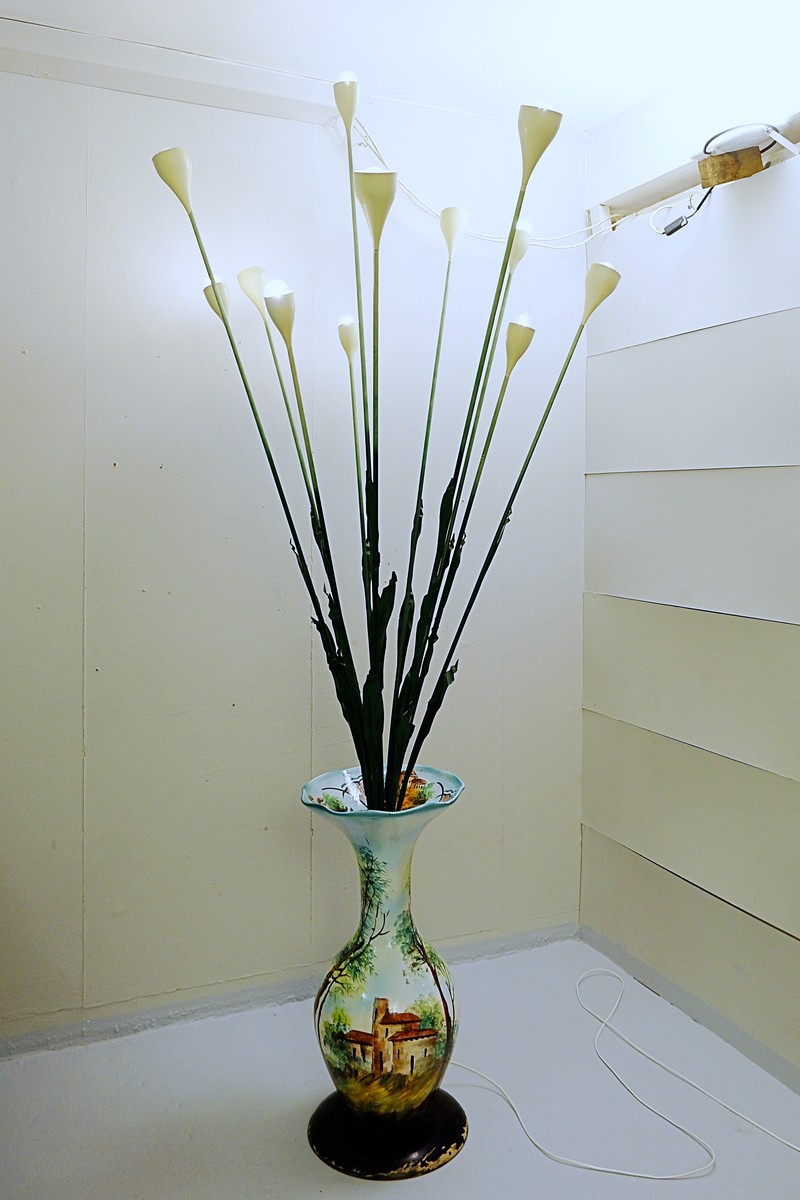Italian Ceramic Vase Flowers Floor Lamp Via Antica Recent