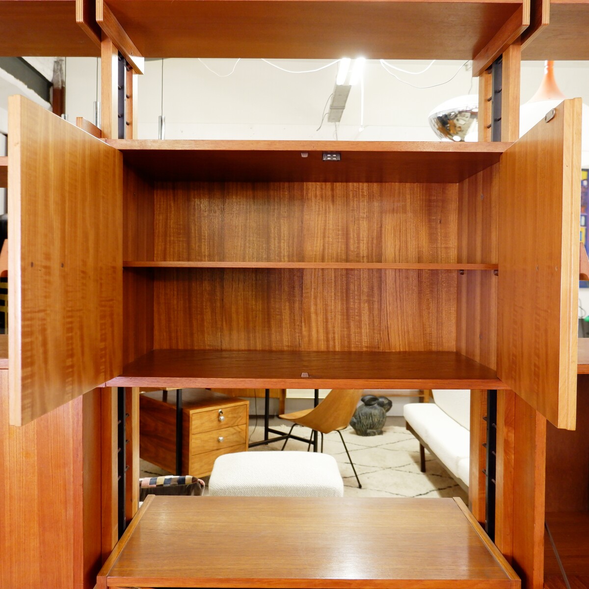 Italian Modular teak Shelving Unit, 1960s