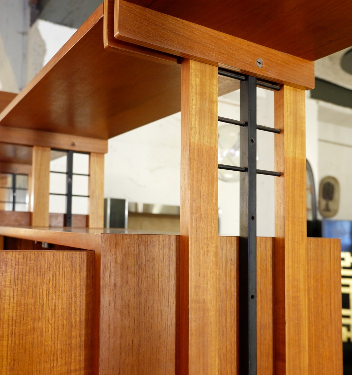 Italian Modular teak Shelving Unit, 1960s