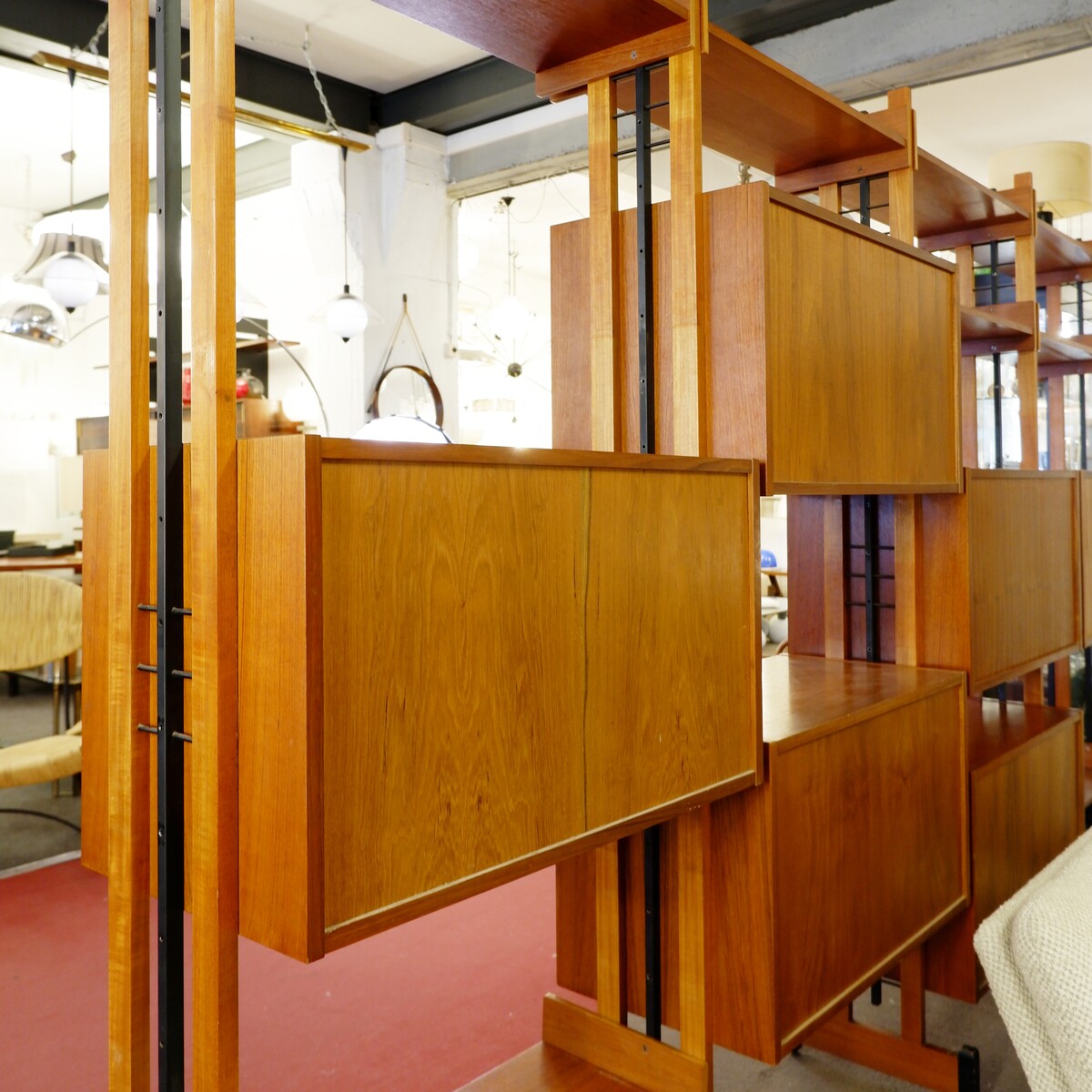 Italian Modular teak Shelving Unit, 1960s