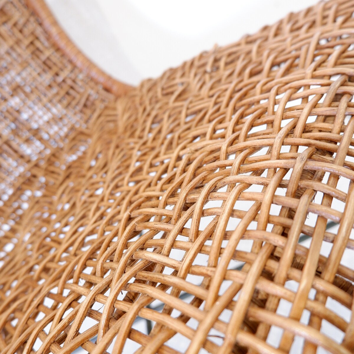 Metal and woven rattan side chair