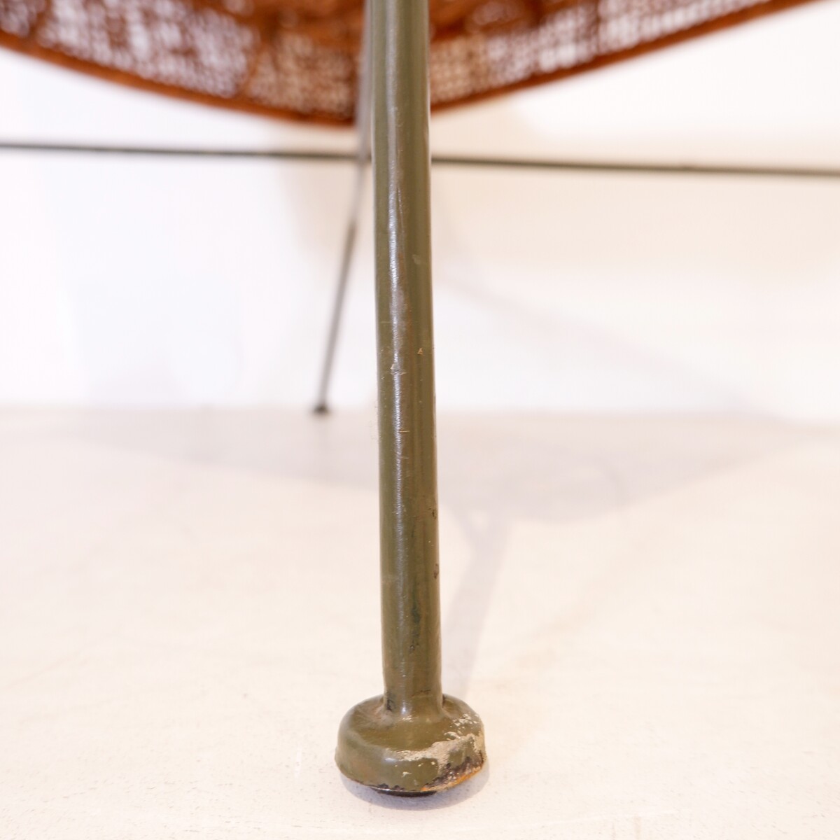 Metal and woven rattan side chair