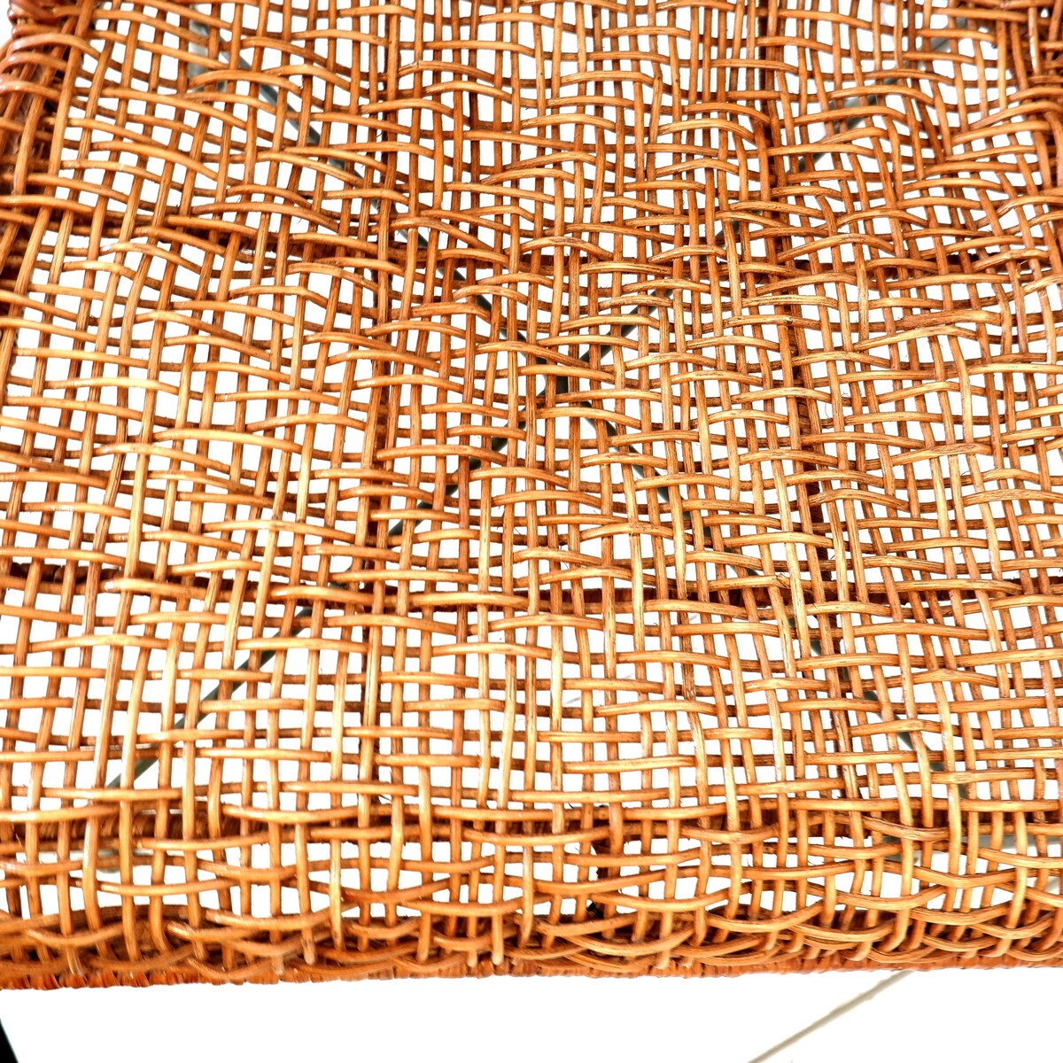 Metal and woven rattan side chair