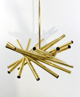 Orbit chandelier by Stilnovo, Brass, Italy, 1950s