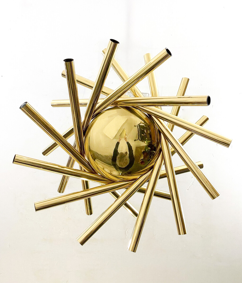Orbit chandelier by Stilnovo, Brass, Italy, 1950s