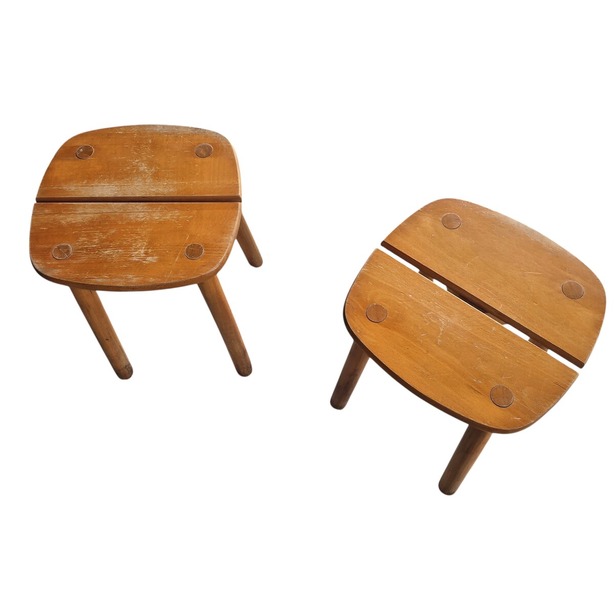 Pair of Reconstruction Style stools by Pierre Gautier-Delaye, 50s, 2 pairs available