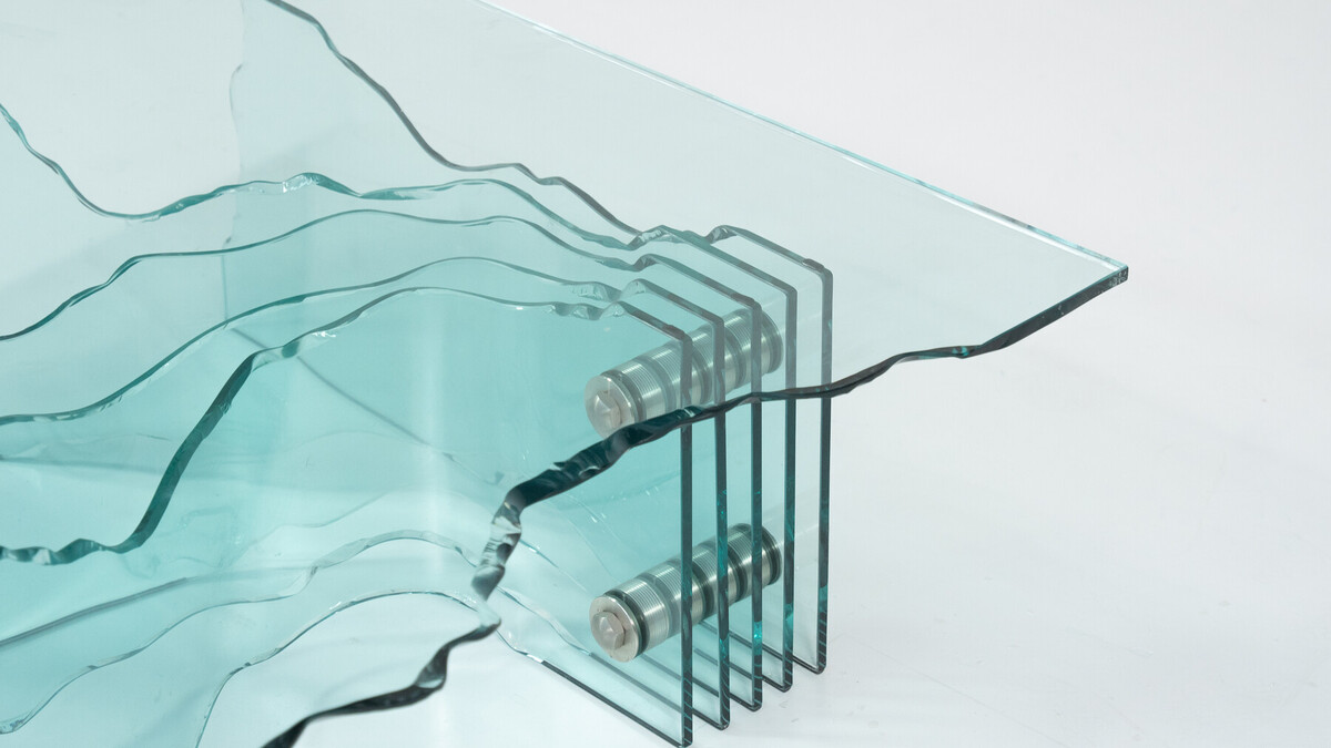 Shell Coffee Table by Danny Lane for Fiam, Glass, 1980s