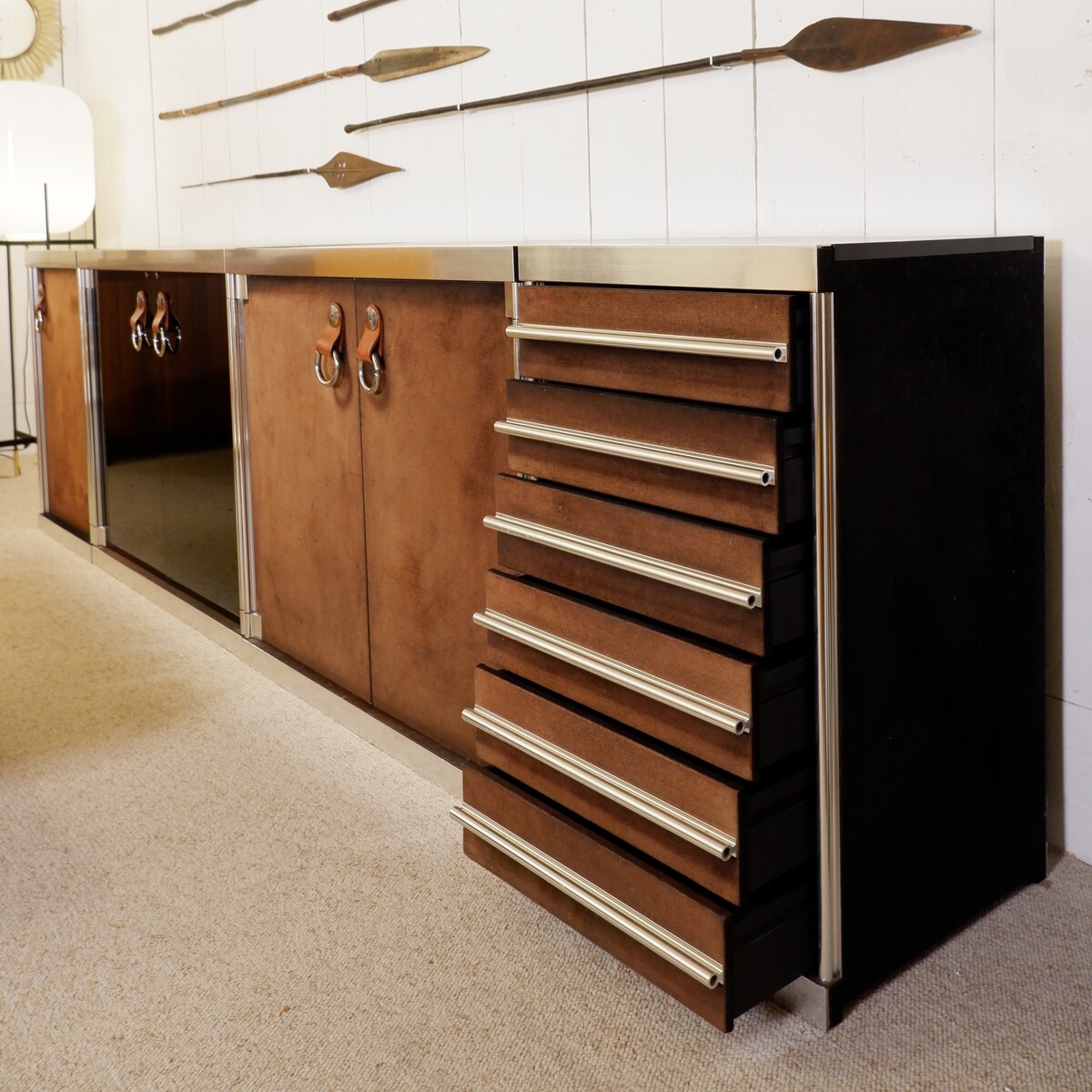Vintage modular Sideboard by Guido Faleschini for Hermès - 1970s