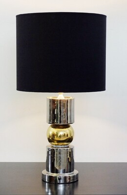 60’s italian table lamp in ceramic silver and gold - Ceramiche Zaccagnini 