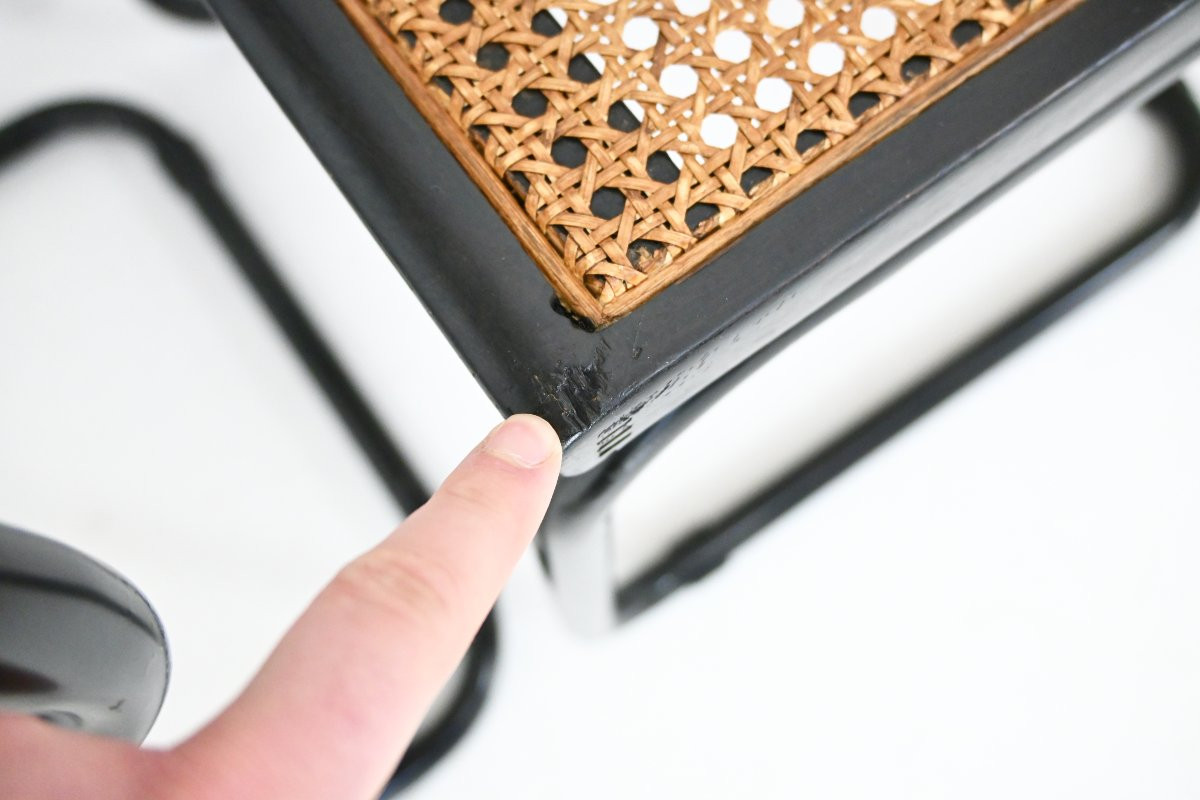 All Black Dining Chairs Style B32 By Marcel Breuer, set of4