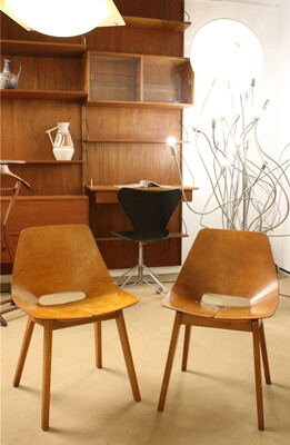 Amsterdam chairs by Pierre Guariche, Steiner France edition, 1954.