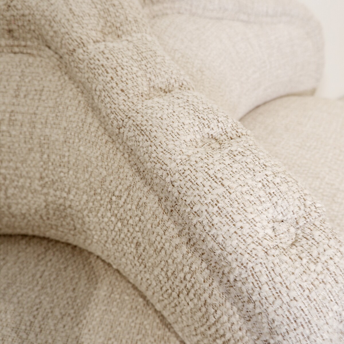 Antique Two Seater Sofas - New light cream textured fabric upholstery
