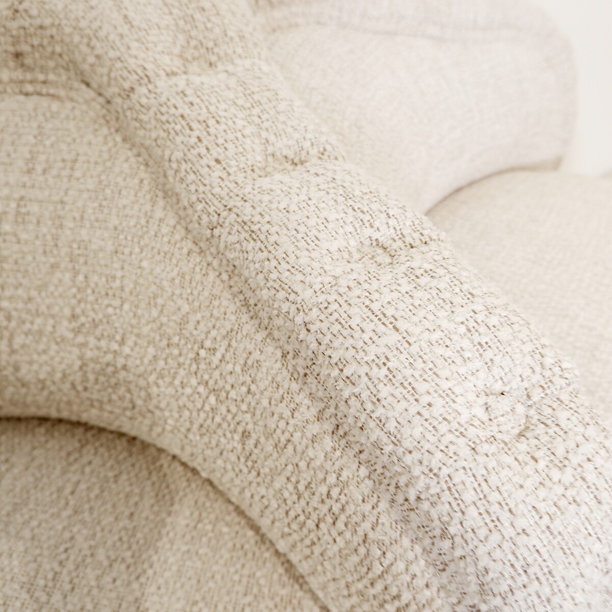 Antique Two Seater Sofas - New light cream textured fabric upholstery