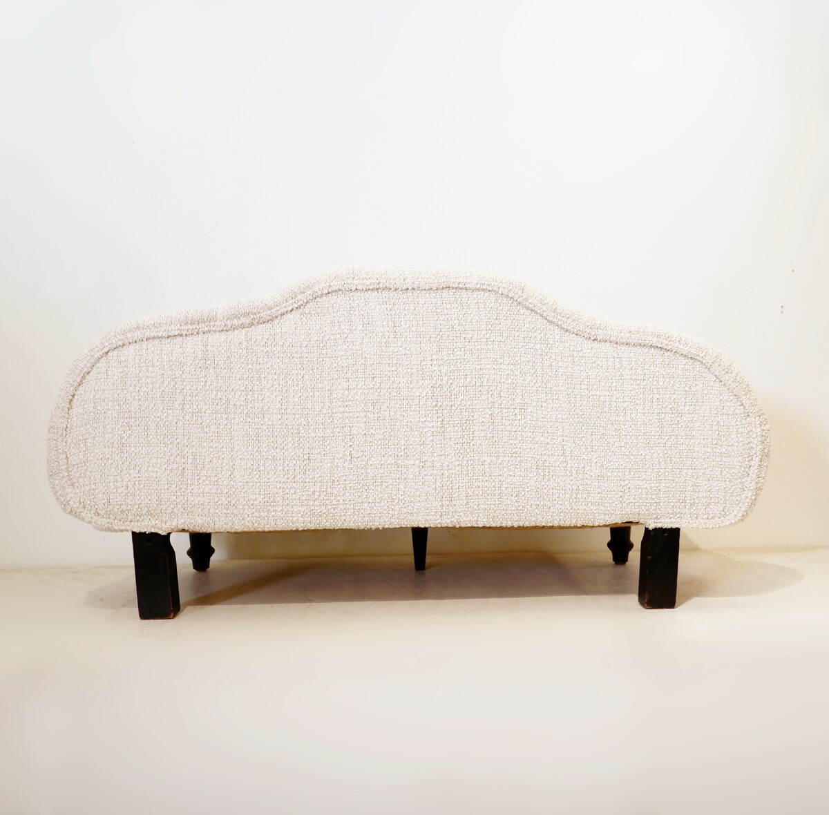 Antique Two Seater Sofas - New light cream textured fabric upholstery