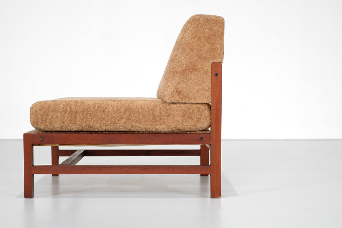 Armchair in wood with fabric, Italy 1960s