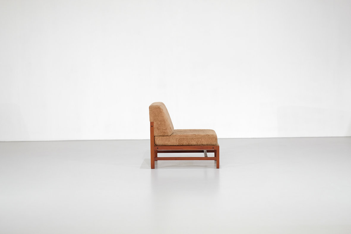 Armchair in wood with fabric, Italy 1960s