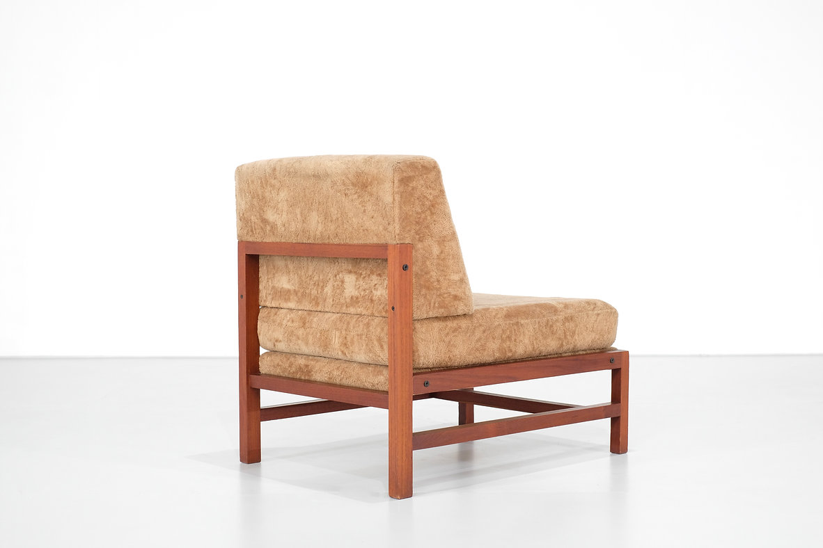 Armchair in wood with fabric, Italy 1960s