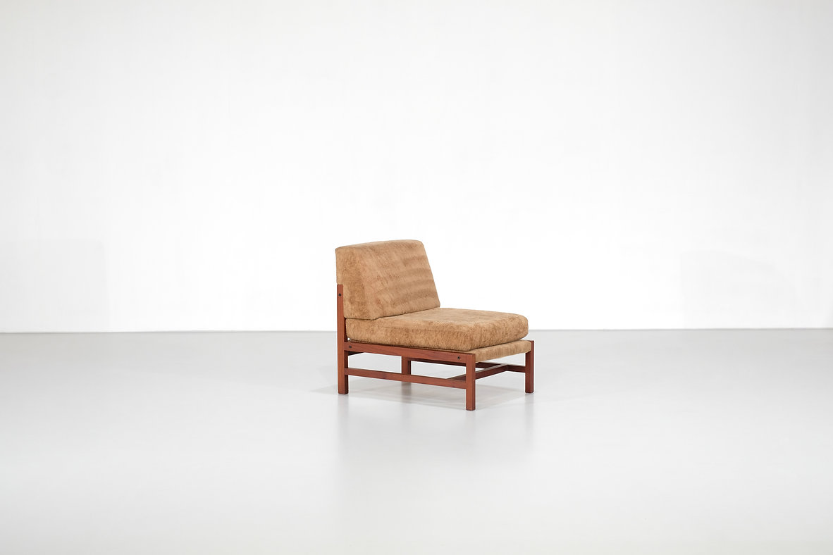 Armchair in wood with fabric, Italy 1960s