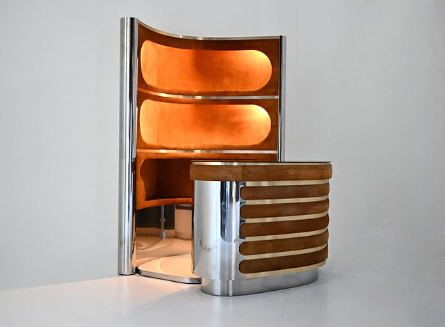 Bar set in the style of Willy Rizzo, 1970s