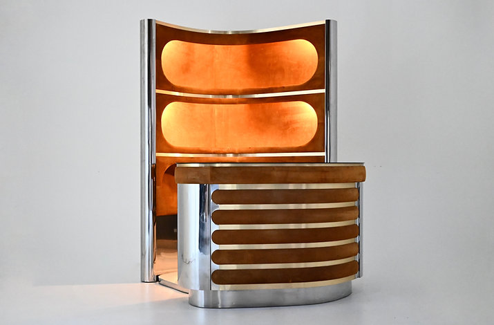 Bar set in the style of Willy Rizzo, 1970s