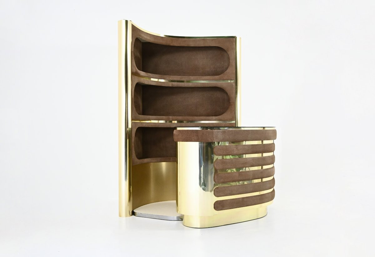 Bar set in the style of Willy Rizzo, 1970s