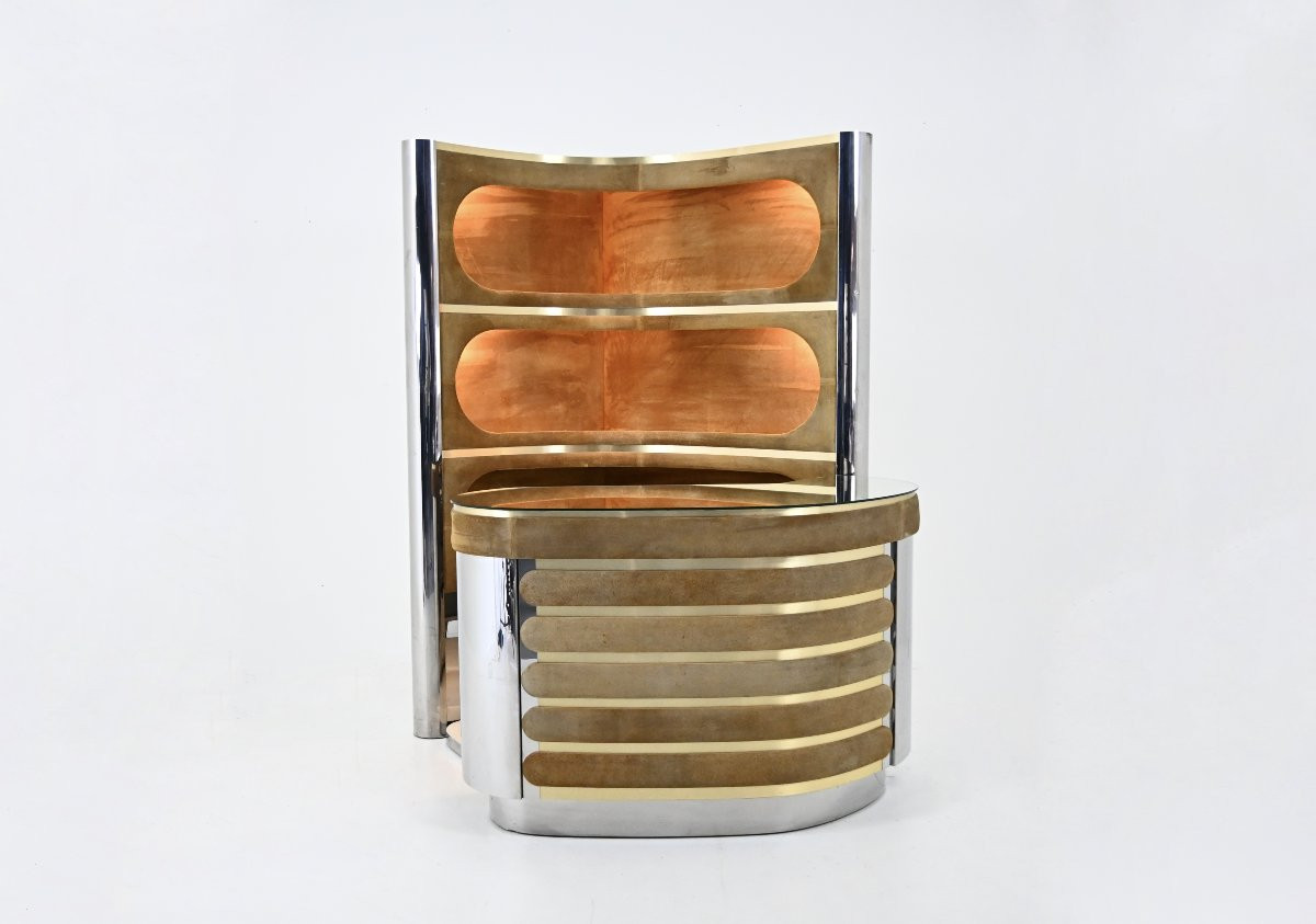 Bar set in the style of Willy Rizzo, 1970s