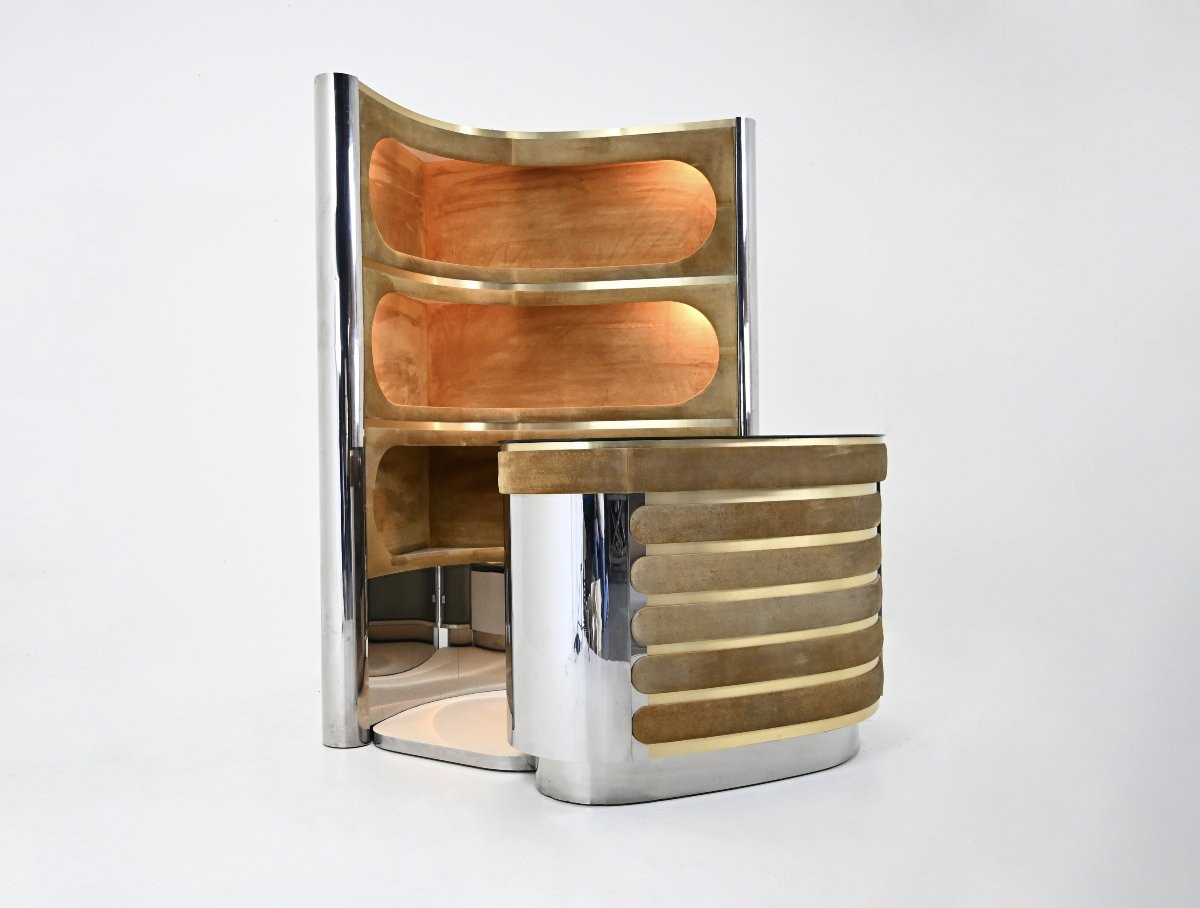 Bar set in the style of Willy Rizzo, 1970s