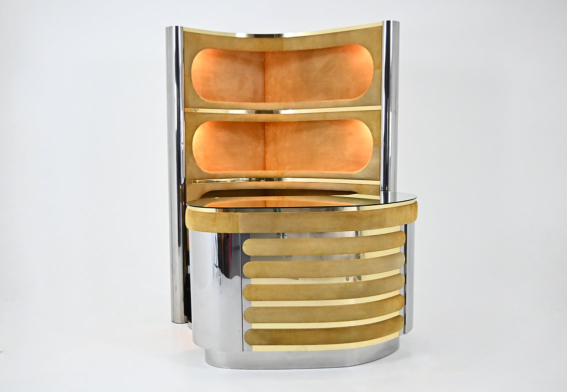Bar set in the style of Willy Rizzo, 1970s