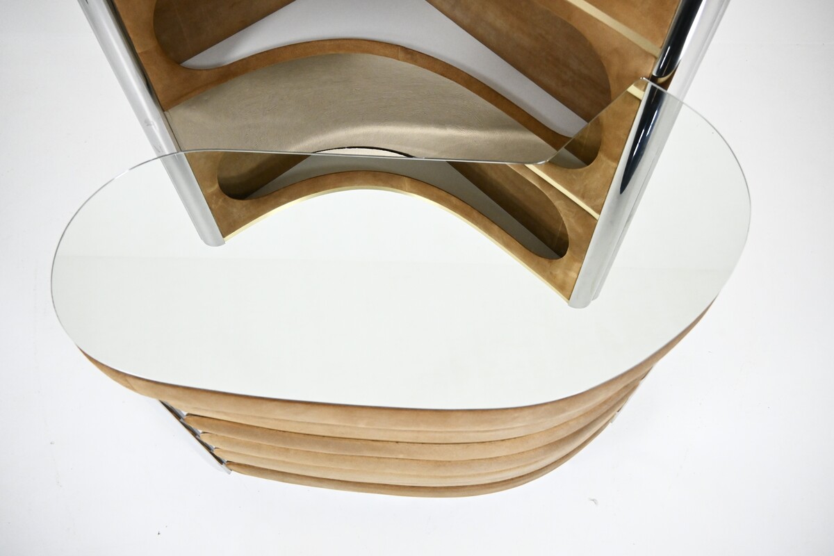 Bar set with 2 stools in the style of Willy Rizzo - 1970s