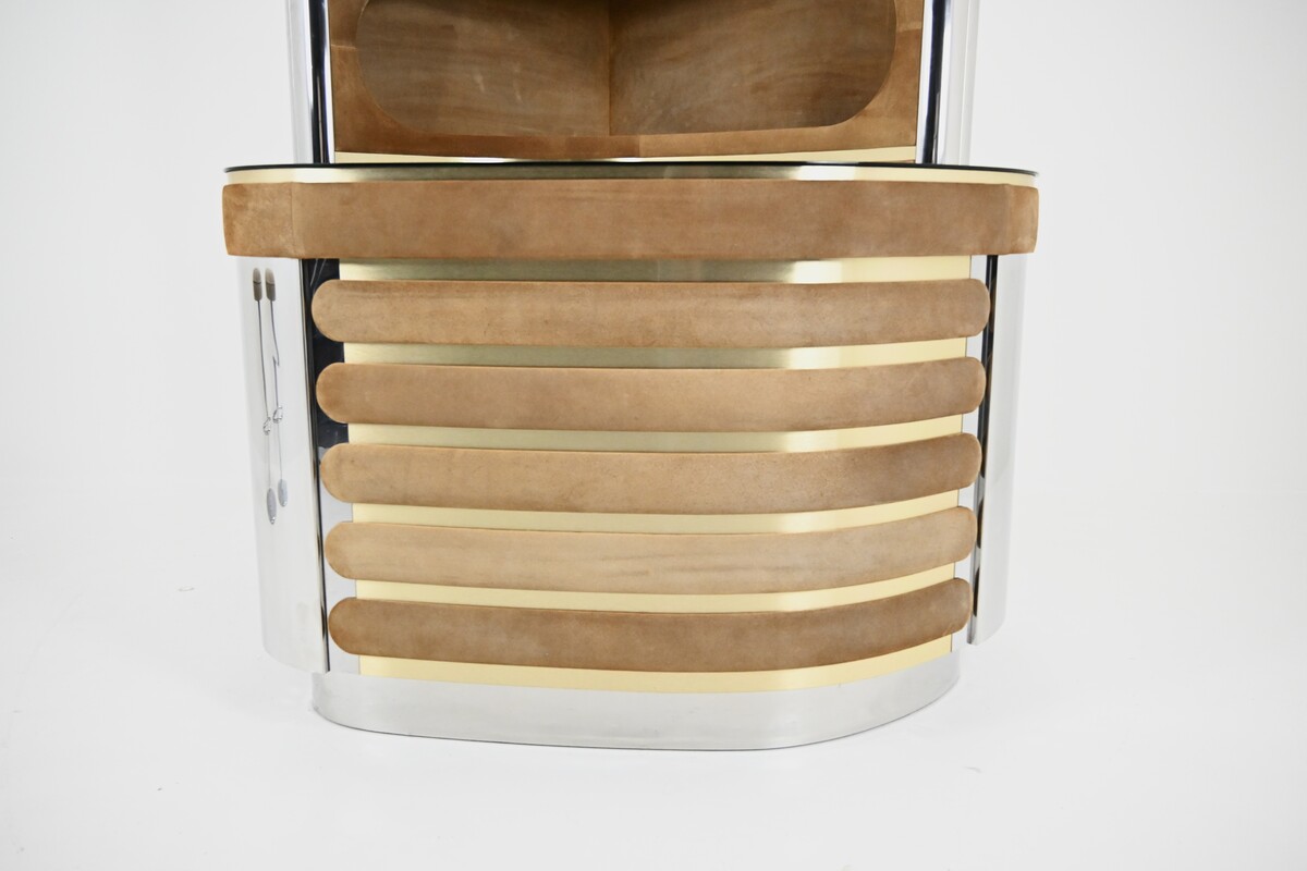 Bar set with 2 stools in the style of Willy Rizzo - 1970s