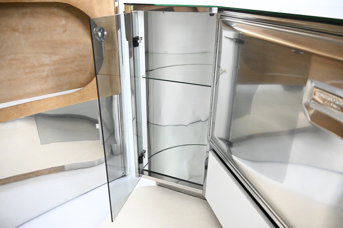 Bar set with 2 stools in the style of Willy Rizzo - 1970s