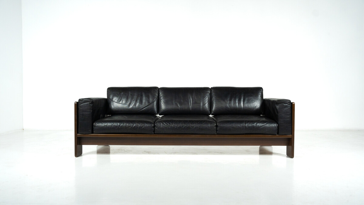 Bastiano Sofa by Tobia Scarpa for Knoll, leather and Wood , Italy, 1962