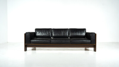 Bastiano Sofa by Tobia Scarpa for Knoll, leather and Wood , Italy, 1962