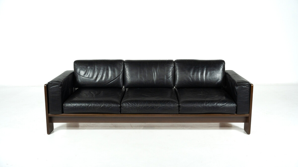 Bastiano Sofa by Tobia Scarpa for Knoll, leather and Wood , Italy, 1962