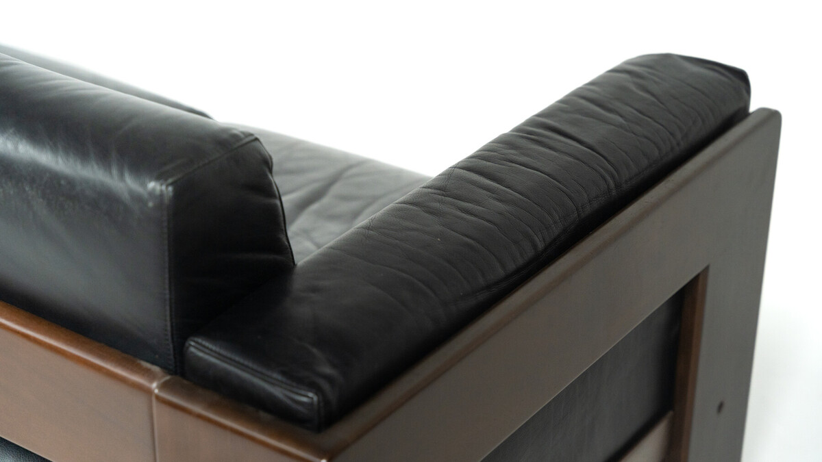 Bastiano Sofa by Tobia Scarpa for Knoll, leather and Wood , Italy, 1962
