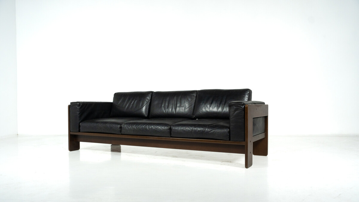 Bastiano Sofa by Tobia Scarpa for Knoll, leather and Wood , Italy, 1962