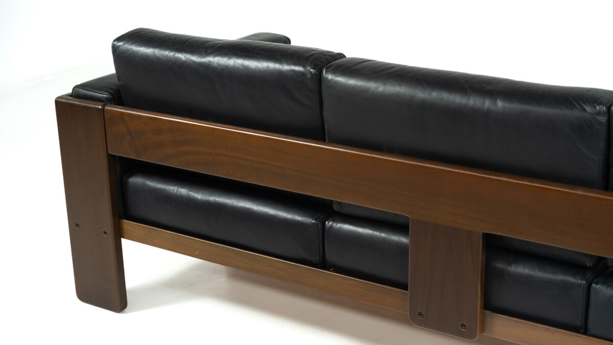 Bastiano Sofa by Tobia Scarpa for Knoll, leather and Wood , Italy, 1962