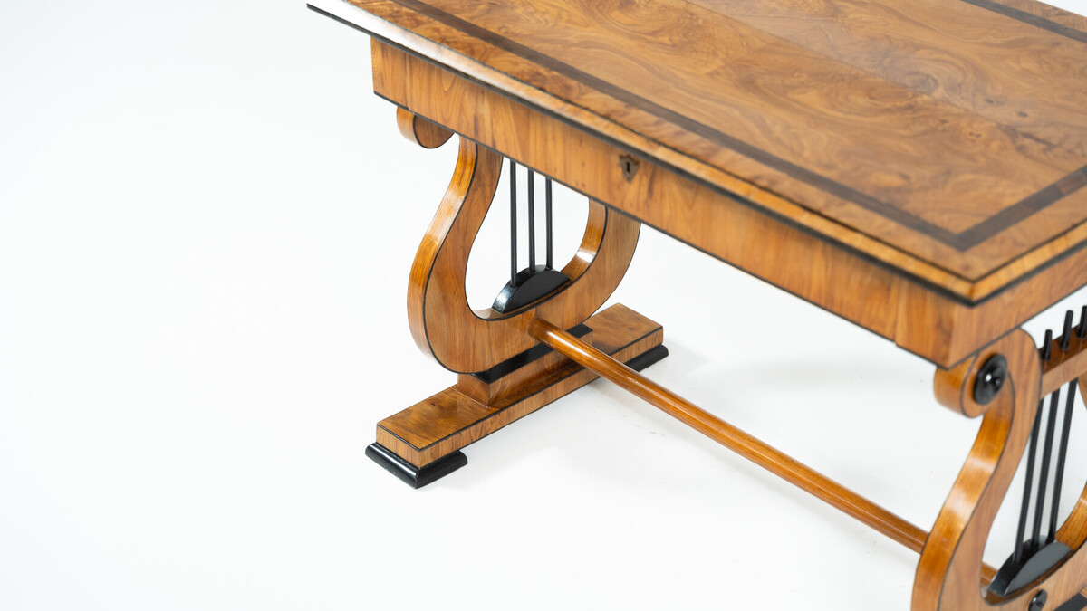 Biedermeier Console/Desk, Ash Veneer, Austria circa 1830