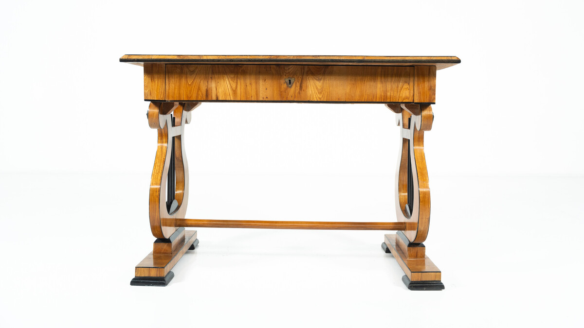 Biedermeier Console/Desk, Ash Veneer, Austria circa 1830