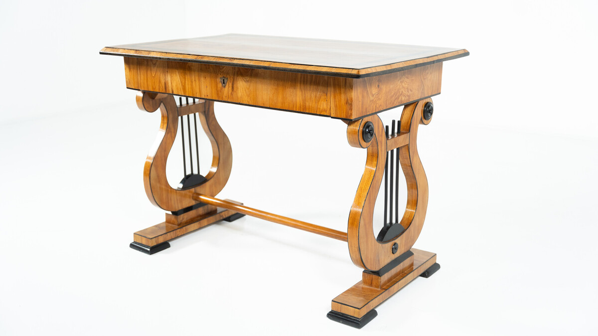 Biedermeier Console/Desk, Ash Veneer, Austria circa 1830