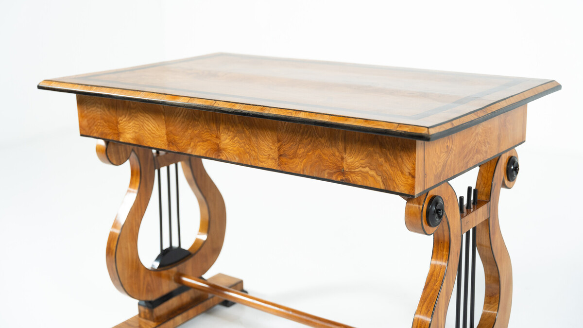Biedermeier Console/Desk, Ash Veneer, Austria circa 1830