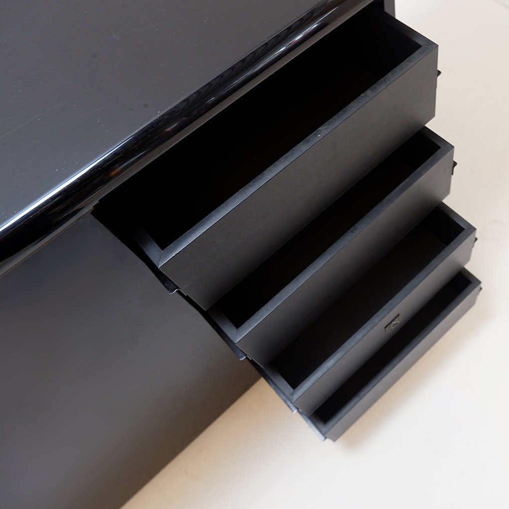 Black Lacquered Sideboard - Sheraton Serie,  Acerbis, 1980's