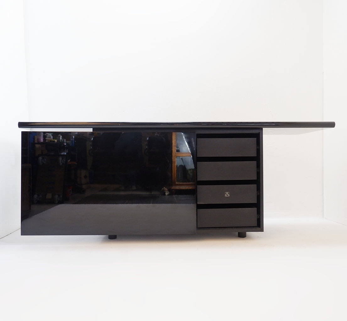 Black Lacquered Sideboard - Sheraton Serie,  Acerbis, 1980's