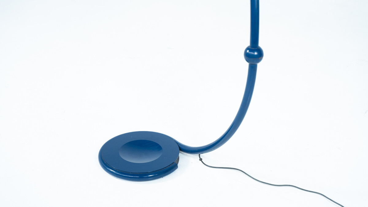 Blue Floorlamp Serpente by Elio Martinelli for Martinelli Luce, 1960s