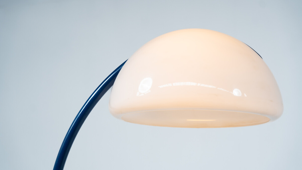 Blue Floorlamp Serpente by Elio Martinelli for Martinelli Luce, 1960s