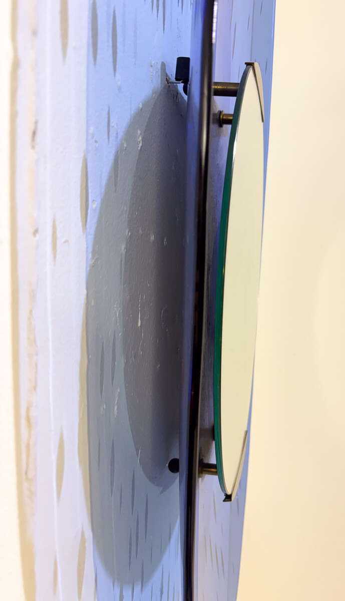 Blue Glass Mirror by Ettore Sottsass for Santambrogio & de Berti, Italy, 1950s