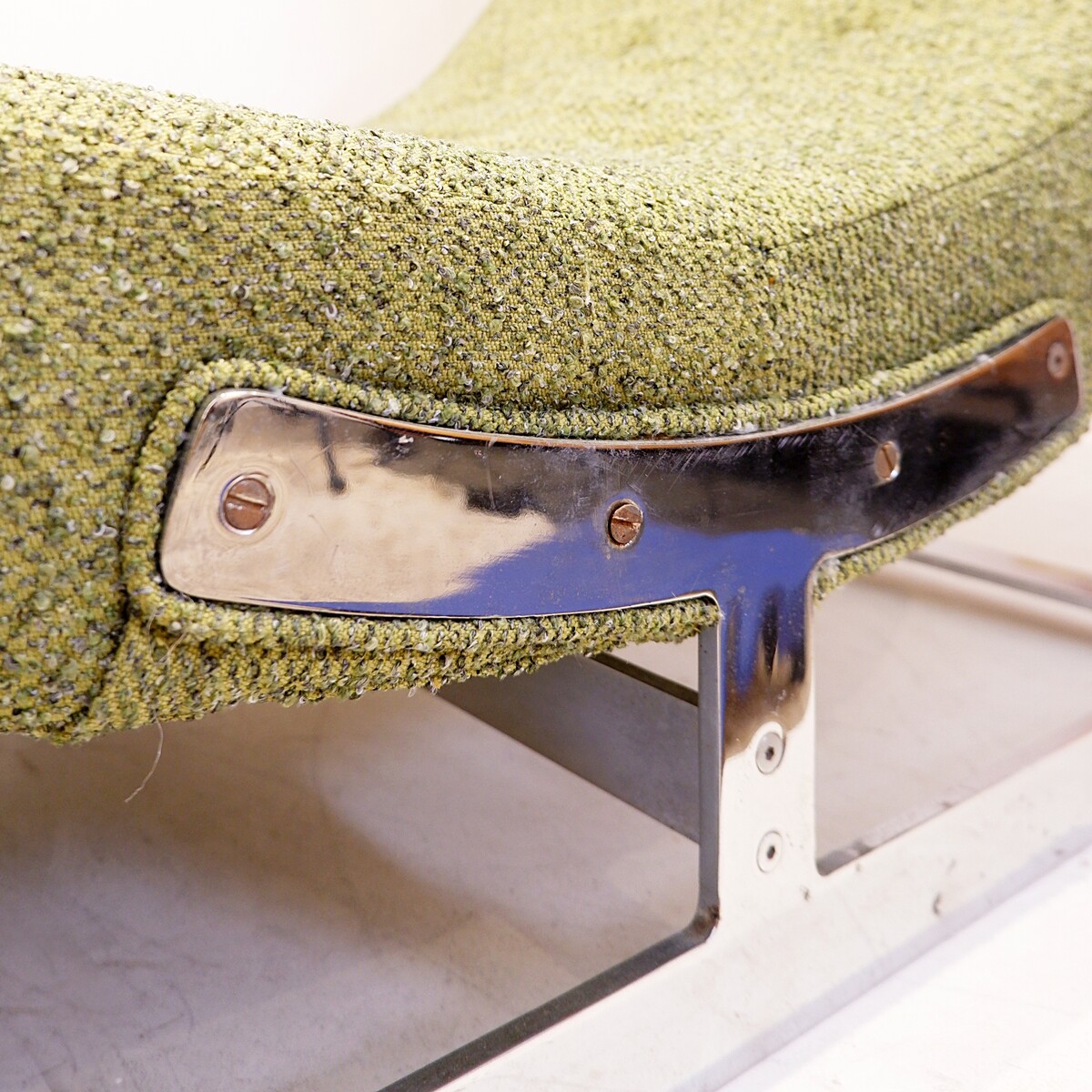 'Bradfield' chaisse lounge by Merrow Associates - Circa 1969 -  new green upholstery