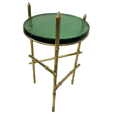 Brass and Glass Contemporary Side Table, Italy - 2 Available